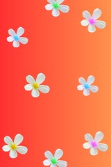 abstract background with flowers on a colored background, vector illustration.
