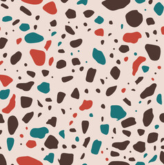 Vector terrazzo texture. Colourful Modern surface abstract pattern. Granite color background.