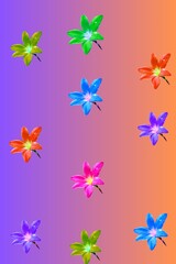 Fototapeta na wymiar abstract background with flowers on a colored background, vector illustration.