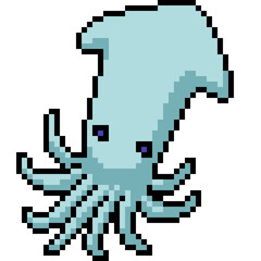 pixel art blue squid tentacle