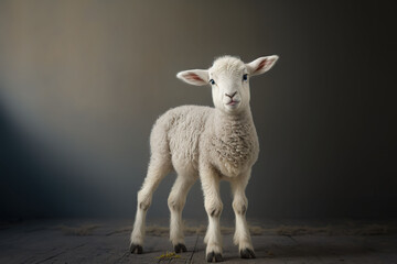 Cute lamb. Generative AI.