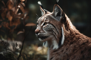 Fototapeta premium Geheimnisvoller Jäger: Ein Luchs in seiner natürlichen Umgebung 4