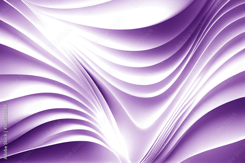 Poster abstract architecture futuristic lilac background with wavy lines, in 3d style, ai generation.