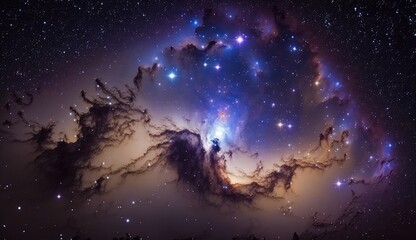 Fototapeta na wymiar Beautiful nebula in the deep of space, made with genertaive ai