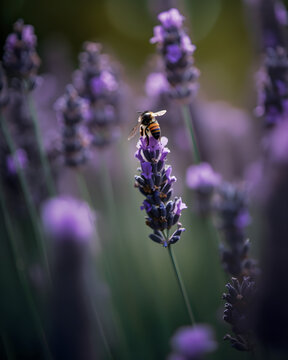 Lavender with bee