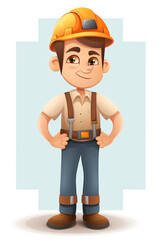 Cute builder avatar. AI generated