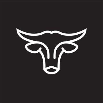 bull head outline logo design vector image