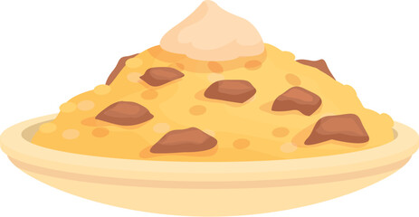Asian pilaf icon cartoon vector. Rice food. Indian plate