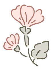 Obraz premium Kawaii Flower Cute Botanical Leaf Wildflower