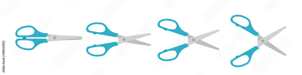 Wall mural scissors icons set. isolated cutting scissors. pictogram of scissor. symbol of cutting. vector illus