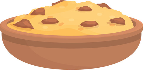 Cooking pilaf icon cartoon vector. Dish rice. Food dinner