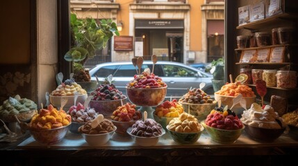 Ice cream, Italian gelateria, generative ai