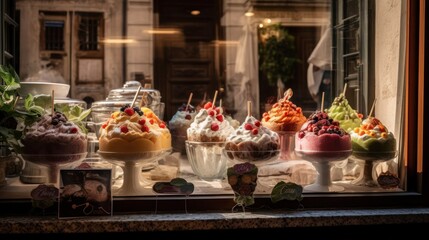 Ice cream, Italian gelateria, generative ai