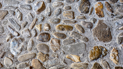 Seciato: ancient medieval road stone pavement. Italy