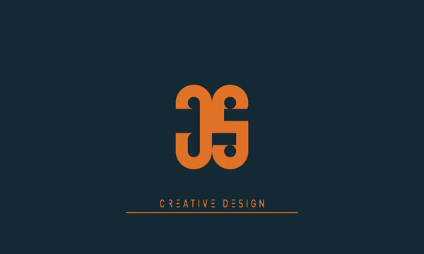 Alphabet letters Initials Monogram logo JS , SJ