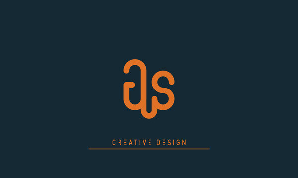 Alphabet letters Initials Monogram logo JS , SJ