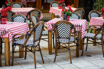Restaurant chairs and tables