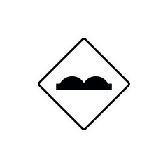 Black and White Color Traffic Sign Street Sign Icon Vector Template