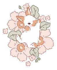 Wall Art Print Boho Flowers Groovy Baby Nursery Cute Wildflower Kawaii Svg Rabbit