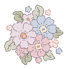 Wall Art Print Boho Flowers Groovy Baby Nursery Cute Wildflower Kawaii Svg