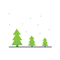 Pine tree illustration vector flat design template