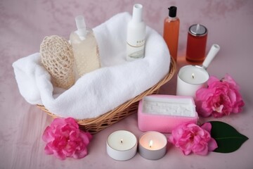 spa still life with towels