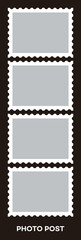 Border frame design illustration for postage stamp concept.