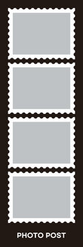 Border frame design illustration for postage stamp concept.
