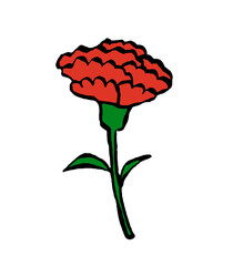 シンプルなカーネーションのイラスト