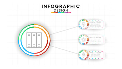 Business data process chart concept. Circle infographic icons designed for modern template background.