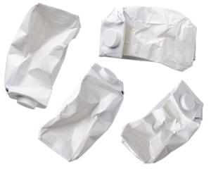Collection used milk carton