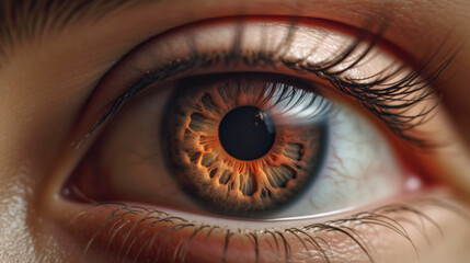 Close up of a female eye. Generative Ai