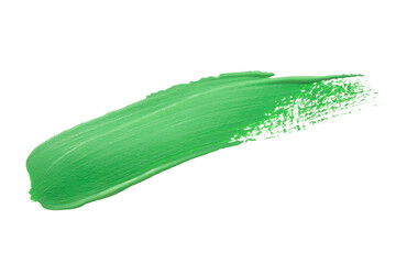 Obraz na płótnie Canvas Acrylic green paint brush track blank art isolated on the white background