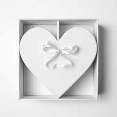 white gift box with heart