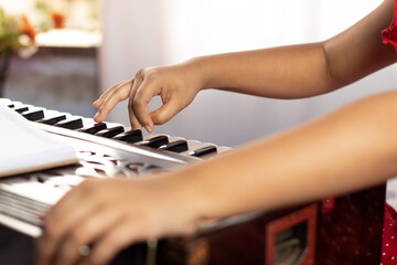 Fototapeta premium Harmonium - a hand made wooden musical instrument