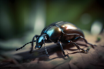 Beetle in nature. Generative AI