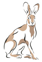 Fototapeta na wymiar Rabbit Hare Wild Animal Forest Nature Graphic Svg