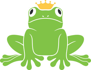 Green frog logo. Abstract frog on white background