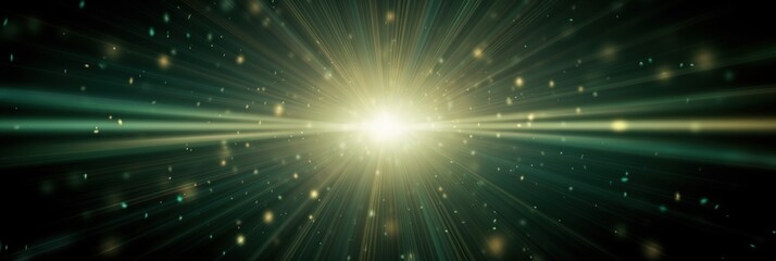 Naklejka premium Warm sun rays light on black background. Overlay Texture with flare effect. Special lens flash with sparkle. Abstract magic banner Generate AI. High quality photo