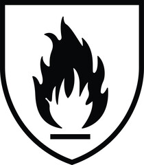 Protection against heat and flame sign icon. Graphical symbol modern, simple, vector, icon for website design, mobile app, ui. Vector Illustration