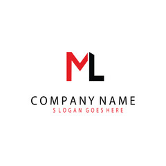 Letter ML Initial Logo Design Vector.