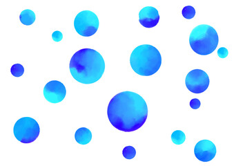 水彩調の弾む水玉