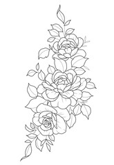 hand drawn flower tattoo design 