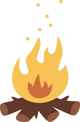 Burning Bonfire Illustration