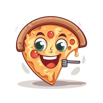 Smiling pizza logo, Icon, Symbol, Generative AI