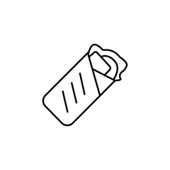 Neumorphic style food and drink vector icon. Burrito Wrap Minimalistic Flat Line Outline Stroke Icon