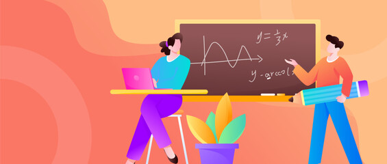 Quiet reading character flat vector concept operation hand drawn illustration
