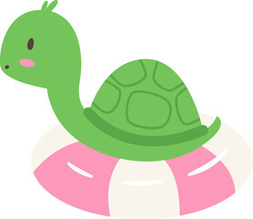 Turtle on Inflatable Ring