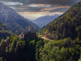 Fototapeta na wymiar Aerial view to the Zilkale castle