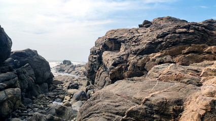 Big rocks by the ocean